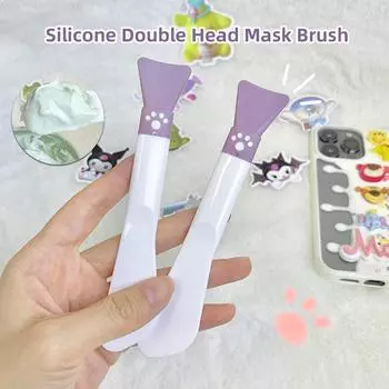 Двойная силиконовая щетка для нанесения маски на лицо, прочная, мягкая, приятная для кожи, моющаяся, недеформируемая щетка для нанесения маски на лицо, инструмент для ухода за кожей #470228