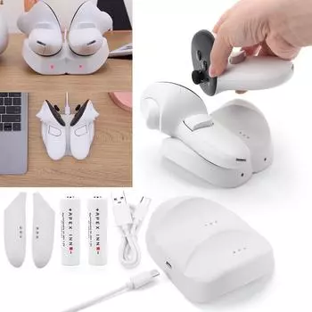 Двойная станция быстрой зарядки контроллеров с 2 перезаряжаемыми батареями 20 Вт беспроводная зарядная док-станция для контроллеров Oculus/Meta Quest 3