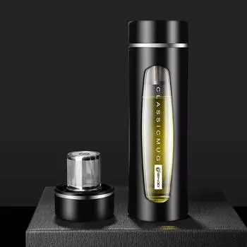 Двойная стеклянная бутылка для воды с крышкой, переносная термоизоляционная и защитная от ожогов чашка для чая для девочек, кружка для кофе, молока, сока 380ml