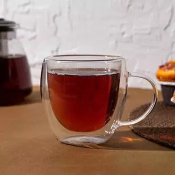 Двойная стеклянная кофейная чашка 250 мл