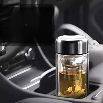 Двойная стеклянная мужская и женская портативная чашка для разделения чая небольшой емкости 201-300ml