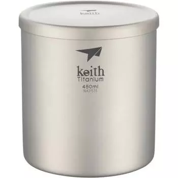 Двойная стенка из чистого титана чашка 450 мл Ti3303 подлинная титановая чашка легкая нержавеющая подарочная стильная простая титановая крышка для чашки [Кит]