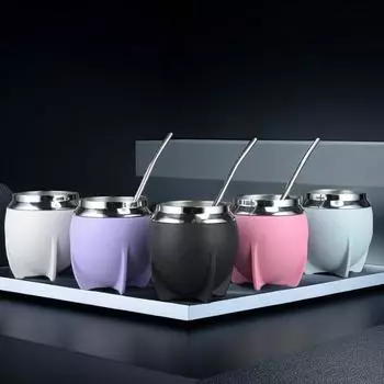 Двойная стенка Yerba Mate Cup 280 мл Вакуумная кружка Милая чашка Rocket Coffee Cup Аргентина белый