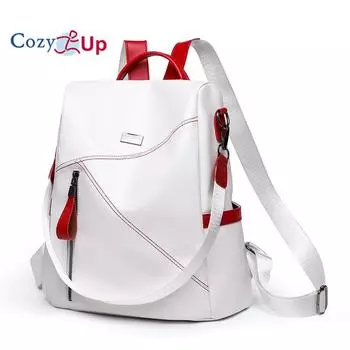 Двойная сумка через плечо Cosy Up, женский дорожный рюкзак из мягкой кожи, женская сумка для отдыха большой вместимости двойного назначения 33x14x31cm белый