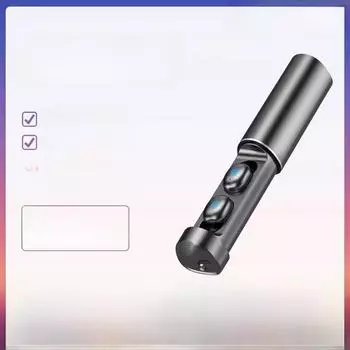 Двойная TWS-гарнитура Bluetooth N21: Мини-наушники-вкладыши с сенсорным управлением и фонариком. flashlight + LED digital display чёрный