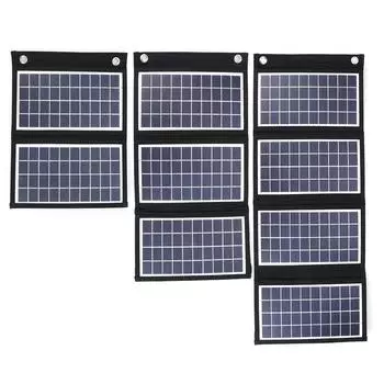 Двойная USB солнечная панель водонепроницаемая складная легкая для туризма кемпинга походов 3 fold