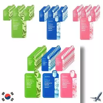 Двойная успокаивающая водная маска Mediheal, увлажняющая эссенционная маска Hyaloo, ампульная маска-лифтинг Pepta 20 мл 2