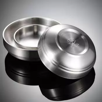 Двойная утолщенная тарелка из нержавеющей стали, металлическая миска для мороженого, супа, изолированная миска для смешивания, кухонные принадлежности из нержавеющей стали