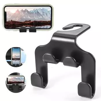 Двойная вешалка для телефона на подголовник автомобиля, держатель для телефона, аксессуары для салона автомобиля