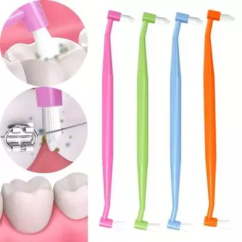 Двойная зубная щетка для кошек с длинной ручкой, зубная щетка для кошек, сведения о питомцах, прочная зубная щетка для маленьких и больших собак, кошек, щенков розовый