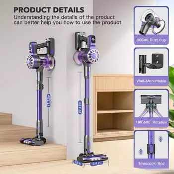 Двойное использование в автомобиле и дома беспроводной ручной пылесос с расширением Link бесшумный пылесос с большой мощностью всасывания