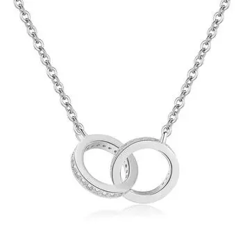 Двойное кольцо, двойное круглое ожерелье для женщин, модная темпераментная цепочка на ключицу, цепочка на шею