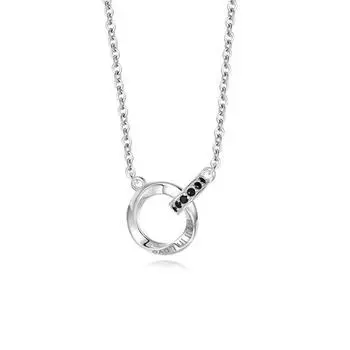 Двойное кольцо парное ожерелье для мужчин и женщин простая хип-хоп студенческая подвеска цепочка на ключицу шея цепочка на шею