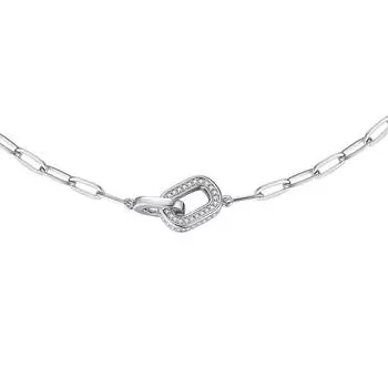 Двойное кольцо с бриллиантами S925 стерлингового серебра ожерелье Niche Design Clavicel Chain Light Luxury Cold Style Подвеска 925