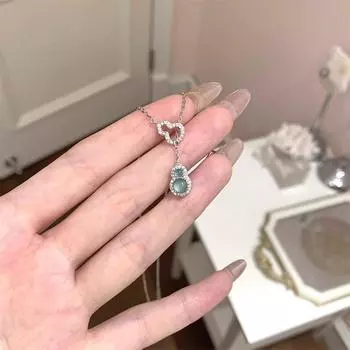 Двойное кольцо тыквы ожерелье женская новая китайская ключичная цепочка высокого класса цепочка на шею ювелирные изделия оптом