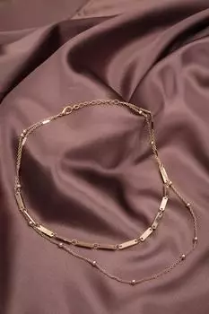 Двойное колье-цепочка золотого цвета