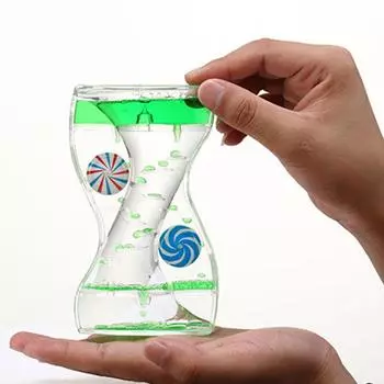 Двойное колесо ветряной мельницы с жидким движением песочные часы для детей, снятие усталости, игрушка для взрослых, отдых, расслабление, переориентация питания зелёный
