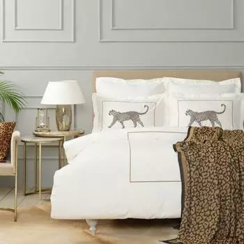 Двойное одеяло Karaca Home леопардово-оранжевого цвета