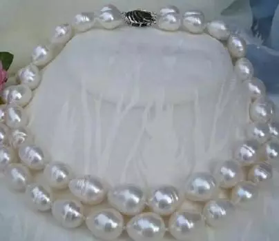 Двойное ожерелье из пресноводного натурального белого жемчуга в стиле барокко диаметром 9–10 мм длиной 18 дюймов и 19 дюймов.