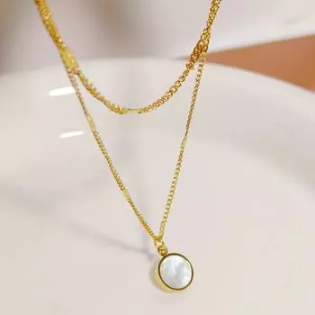 Двойное ожерелье ключичная цепочка женская