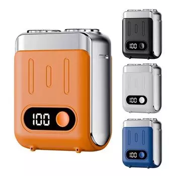 Двойное плавающее магнитное лезвие для мужской электробритвы, высокоскоростной портативный нож для бороды, перезаряжаемая роторная электробритва чёрный