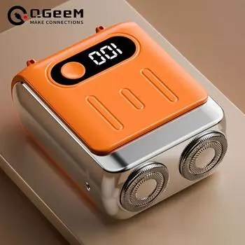 Двойное плавающее магнитное лезвие для мужской электробритвы, высокоскоростной портативный нож для бороды, перезаряжаемая роторная электробритва белый