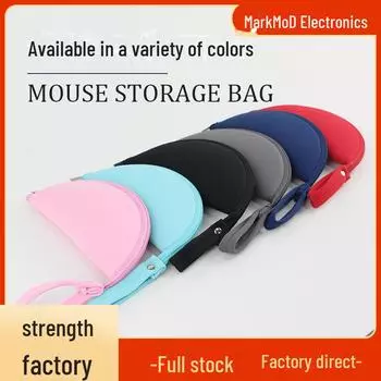 Двойное по назначению хранилище для мыши на молнии и портативный коврик для мыши B18C007 темно-синий