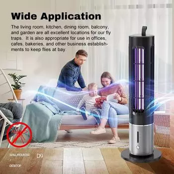 Двойное применение ловушки для уничтожения комаров со светодиодной подсветкой, перезаряжаемая ловушка для насекомых с 3 таймерами чёрный