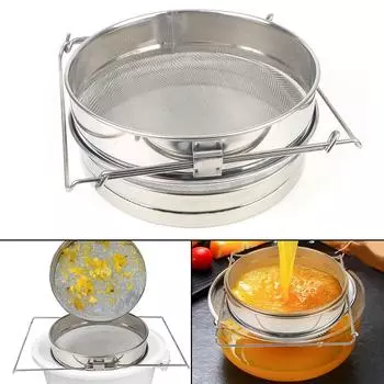 Двойное сито для пчеловодства, фильтр для меда, специальные инструменты для пчеловодства, садовые принадлежности, сетчатый фильтр для примесей, инструменты для пчел