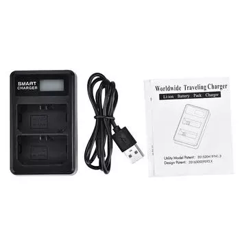 Двойное зарядное устройство для аккумуляторов камеры с USB-кабелем для аккумуляторов Sony NP-FZ100