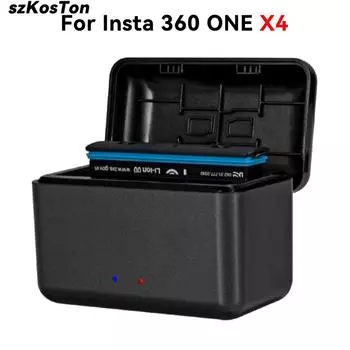 Двойное зарядное устройство для экшн-камеры Insta360 X4, быстрое зарядное устройство, чехол-концентратор, зарядная станция для Insta 360 X4, аксессуары