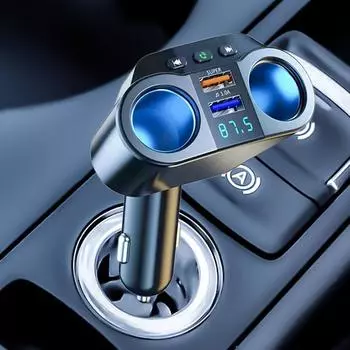 Двойное зарядное устройство USB для быстрой зарядки, автомобильный прикуриватель, разветвитель, автомобильные FM-передатчики, Bluetooth, беспроводное автомобильное зарядное устройство, дропшиппинг KC-01