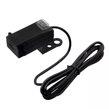 Двойное зарядное устройство USB для мотоцикла, зарядное устройство USB для телефона мощностью 24 Вт, водонепроницаемый USB-адаптер для руля мотоцикла, быстрая зарядка, двойное зарядное устройство USB для мотоцикла 12 В/24 В 2.95*2.24*5.88cm чёрный