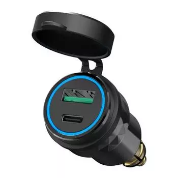 Двойное зарядное устройство USB Hella Din Plug Socket для нового мотоцикла BMW Ducati Triumph 1PC синий