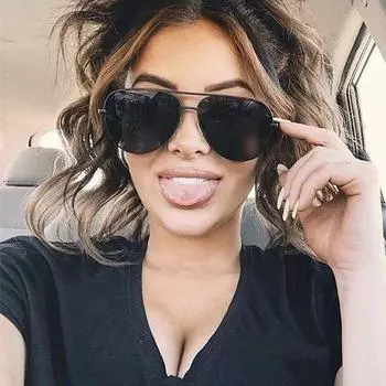 Двойное зеркало в стиле ретро для мужчин и женщин, металлические солнцезащитные очки, женские пляжные солнцезащитные очки, мужские солнцезащитные очки с большой металлической плоской верхней оправой, Uv400 серый