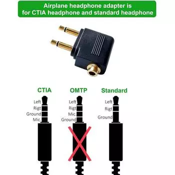 Двойной 3,5-миллиметровый штекер на 3,5-миллиметровый гнездовой Aux аудиоразъем адаптер для наушников в самолете для путешествий позолоченный конвертер onesize