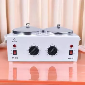 Двойной электрический восковой аппарат для парафинотерапии и удаления волос UK Plug белый