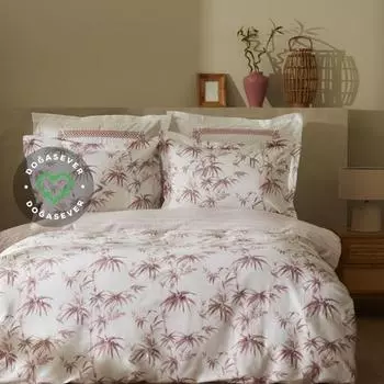 Двойной бамбуковый комплект пододеяльников Karaca Home Grove Коралловый