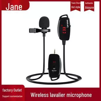 Двойной беспроводной петличный микрофон UHF для мобильных устройств, прямых трансляций, онлайн-занятий и интервью на открытом воздухе New automatic frequency