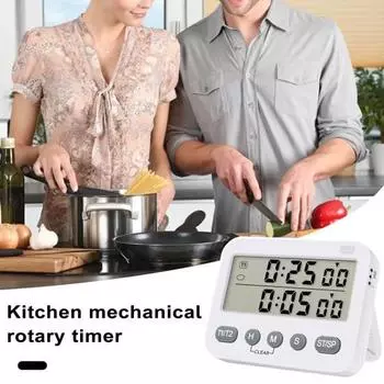 Двойной цифровой таймер, удобный таймер с питанием от батареи, функция памяти, инструмент для управления временем для домашней кухни, прочный