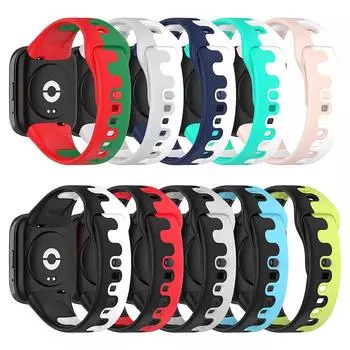 Двойной цветной силиконовый ремешок для часов для Redmi Watch 3 Active/Lite Smart Watch Band Redmi Watch 3 Active/Lite черный серый