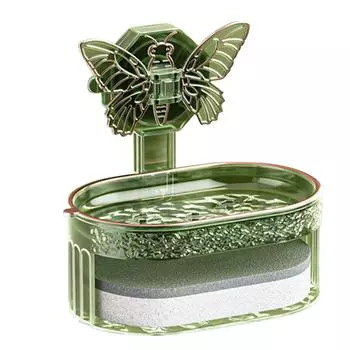 Двойной держатель для мыла Элегантная стильная вакуумная мыльница с функцией слива воды зелёный