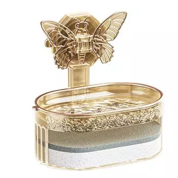 Двойной держатель для мыла Элегантная стильная вакуумная мыльница с функцией слива воды золотистый