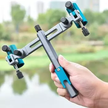 Двойной держатель для удочки, регулируемый на 360 градусов, алюминиево-магниевый сплав, прочная рыбалка красный черный