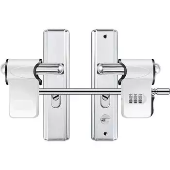 Двойной дверной кодовый замок, металлический 3-значный кодовый замок безопасности двери, бесключевой замок с паролем для двухдверной ручки для патио