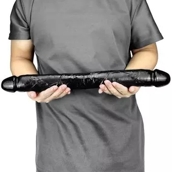 Двойной фаллоимитатор 45,5 см, большой секс-игрушка для взрослых, страпон, пенис для анальной пробки, огромный черный член, фистинг, мужской силиконовый пенис, реалистичный