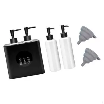 Двойной флакон для подогрева массажного масла, флакон для крема, портативный дозатор для подогрева лосьона, чёрный