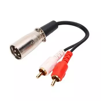 Двойной кабель RCA - XLR 15 см XLR Male - 2 RCA стерео o адаптерный кабель для динамика DVD-плеера