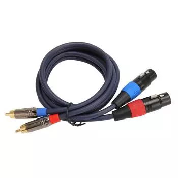 Двойной кабель XLR-RCA, профессиональный позолоченный разъем 24K, 2 гнезда XLR на 2 штекера RCA, HiFi Sound 2m