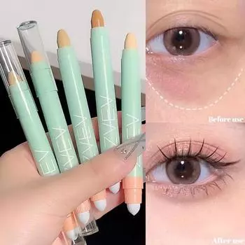 Двойной консилер, крышка, слезы, пятна, следы от прыщей, веснушки, консилер для лица, долговечный водонепроницаемый контроль жирности, естественное осветление студента 01#